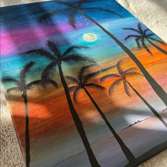 Moonlight - Original Acrylic Painting On Canvas with Original Signature